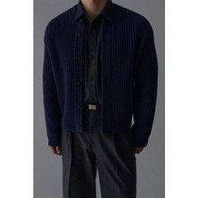 Tarz Cool Erkek Slim Fit Pamuklu Yuvarlak Yaka Düğmeli Hırka