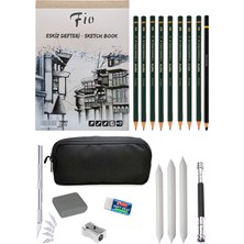 Acuto Fio A4 Eskiz Defteri 90 gr Kalemlik Eskiz Seti Karakalem Çizim Seti Kretuar Seti