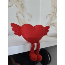 swordslife 3D Kanatlı Kalp Figürü – Hareketli Bacaklı Romantik Raf Dekoru