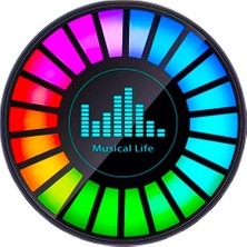 Upway Sese Duyarlı Şarjlı Animasyonlu Ritim Lambası - Çok Renkli Hediyelik Araç Aksesuarı