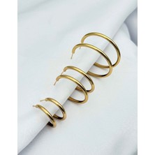 SY Aksesuar Çelik Çoklu Halka Küpe