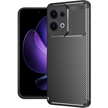Kazan Hobi Newface Oppo Reno 13 Pro Kılıf Auto Focus Karbon Kapak - Siyah