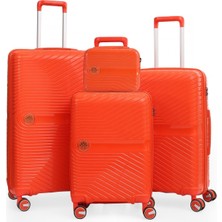 Piel Lino Pıel Lıno Polipropilen 4'lü Valiz Seti PL015239-SET Turuncu