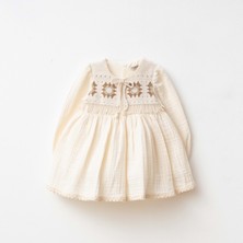 Kız Bebek  Müslin Elbise - Wondress - Ecru - 24-Ay - W2044-ECRU-24-AY