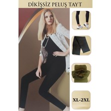 Anı İç Giyim Dikişsiz Ayaksız Pelüş Tayt Siyah - Xl-Xxl