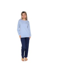 Veralya Moda Kadın Uzun Kol Penye Pijama Takımı Lila