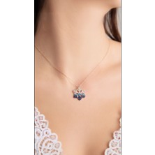 Atalya Accessory Zirkon Taşlı Kar Tanesi Gold Renk Kadın Çelik Kolye - Kararmaz
