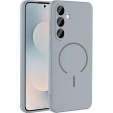 Paladyum Case Samsung Galaxy S25 Fe Uyumlu Magsafe Özellikli Titanyum Gri Silikon Meta Kapak