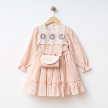 Kız Çocuk  Pudra Rengi Elbise  - Wondress - Pudra - 3 Yaş - 5960-PUDRA-3 Yaş
