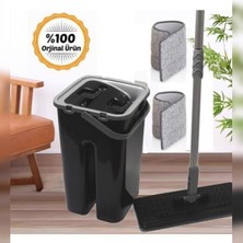 Normadia Siyah Gövde 8 Litre Çift Hazne Mikrofiber Temizlik Seti ve Tablet Mop