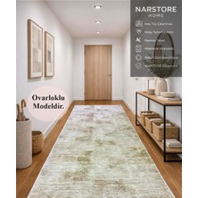 NarStore Home Aksu Saçaklı Stan Kaymaz Tabanlı Kesme Kabartmalı Salon Koridor Mutfak Yıkanabilir Hali Bej