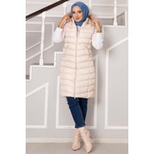 Lab Kapüşonlu Şişme Yelek Ekru