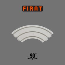 Fırat 3 Raylı Perde Rayı Korniş 90 Derece Perde Dönüş Aparatı