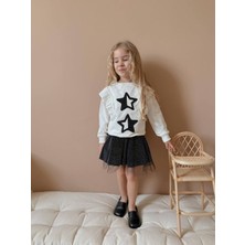 Yiğit Butik Kız Çocuk Şık Tütü Etek ve Yıldız Baskılı Sweat Takımı
