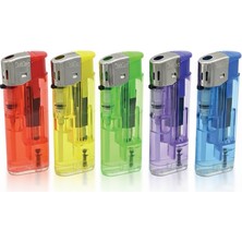 Koko 309 Orta Boy Manyetolu Çakmak, Şeffaf Renkli, Tekrar Doldurulabilir, 50 Adet