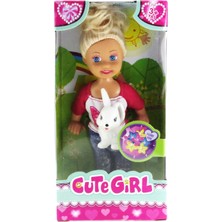 Najmaddin Cute Girl Tavşan Figürlü Sarışın Mini Bebek