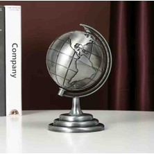 Sarego Dünya Haritası Antik Vintage Metal Biblo 360° Dönen Standlı Retro Küre Masaüstü Ofis Işyeri Ev Hediyelik Dekor