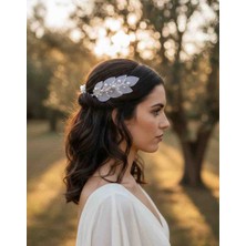 Helen Model Gelin Tokası, 2li Incili Gelin Tokası, Inci Detaylı Gelin Aksesuarı, Söz, Nişan, Isteme, Nikah, Düğün Tacı