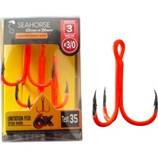 Sea Horse Diamond Scaled Sharp Hook Oty:3 No:3/0