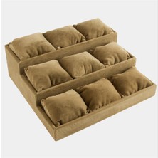 Zero Land Storozde 3 Basamaklı Anfora Kumaş Yastıklı Stand-Kahverengi-1