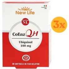 New Life Coenzim Qh 30 Kapsül - 3 Adet (90 Kapsül) - Dezenfektan Hediyeli (%72 Alkol)