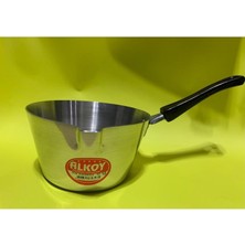 abnturk Natural Alüminyum Koçorola 1.5lt 18CM Saplı Sütlük Sosluk Mama Yapma Kabı