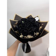 Kamira Kara Sevda Gül Buketi – Gold Detaylı Lüks Tasarım | Özel Gün Hediyesi