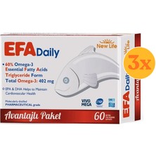 New Life Efa Daily 60 Kapsül - 3 Adet (180 Kapsül) - Dezenfektan Hediyeli (%72 Alkol)