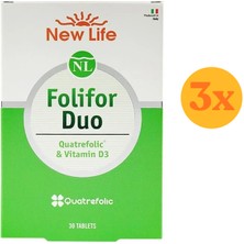 New Life Folifor Duo 30 Tablet - 3 Adet (90 Tablet) - Dezenfektan Hediyeli (%72 Alkol)