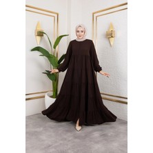 Butik Medine Ipeği 5 Kat Büzgülü Mevlana Feracce