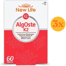 New Life Algoste K2 60 Tablet - 3 Adet (180 Tablet) - Dezenfektan Hediyeli (%72 Alkol)