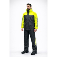 Savage Alt Üst Takım Takım Yağmurluk - Motorcu Yağmurluk - Sarı/siyah - %100 Su Geçirmez Esnek Kumaş
