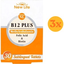 New Life B12 Methyl Plus 30 Tablet - 3 Adet (90 Tablet) - Dezenfektan Hediyeli (%72 Alkol)
