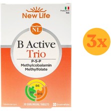 New Life B Active Trio Dil Altı 30 Tablet - 3 Adet (90 Tablet) - Dezenfektan Hediyeli (%72 Alkol)