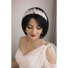 Sade ve Şık Gelin Tacı, Helen Tarzı Gelin Aksesuarı, Helenistik, Gelin Tokası, Söz, Nişan, Isteme, Düğün