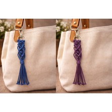 Mobest El Yapımı Makrome Anahtarlık, hediyelik anahtarlık, çok renkli dekoratif el yapımı anahtarlık,çanta süsü