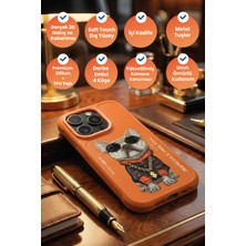 Nimmy iPhone 17 Pro Max Uyumlu Gerçek Nakış Gözlük ve Zincir Detay Little Rich Tycoon 3D Telefon Kılıfı