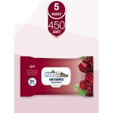 Pedo Gül Kokulu Islak Mendil 90'lı 5 Paket