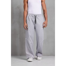 Dark Moda Erkek Oval Şeritli Baskılı Oversize Baggy Eşofman