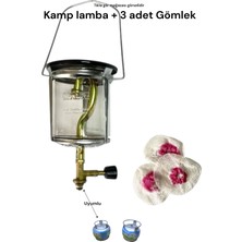 Nurgaz Küçük Tüp Lambası Kamp Piknik Tüpü Gazlı Lüks Lamba 3,ad Gömlek Fitil dar çember tüplere uyumlu