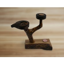 Wood Askania Çam/Zeytin Ağacından Şamdan - Mumluk