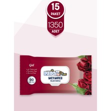 Pedo Gül Kokulu Islak Mendil 90'lı 15 Paket