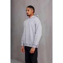 Unisex Oversize Kapüşonlu Kanguru Cepli Kordonlu Sweatshirt