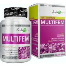 Suda Vitamin Multifem Kadınlar Için Multivitamin 30 Bitkisel Kapsül - Dezenfektan Hediyeli (%72 Alkol)