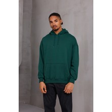 Unisex Oversize Kapüşonlu Kanguru Cepli Kordonlu Sweatshirt