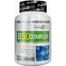 Suda Vitamin B-50 Complex 60 Bitkisel Kapsül - Dezenfektan Hediyeli (%72 Alkol)