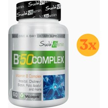 Suda Vitamin B-50 Complex 60 Bitkisel Kapsül - 3 Adet (180 Kapsül)