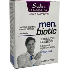 Suda Probiotic Menbiotic Erkekler Için Probiyotik 30 Kapsül - Dezenfektan Hediyeli (%72 Alkol)