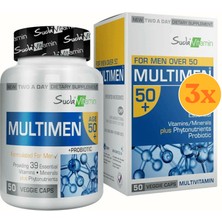 Suda Vitamin Multimen 50+ Erkekler Için Multivitamin 50 Bitkisel Kapsül - 3 Adet (150 Kapsül)