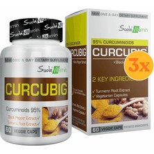 Suda Vitamin Curcubig Zerdeçal 60 Vegi Kapsül - 3 Adet (180 Kapsül) - Dezenfektan Hediyeli (%72 Alkol)